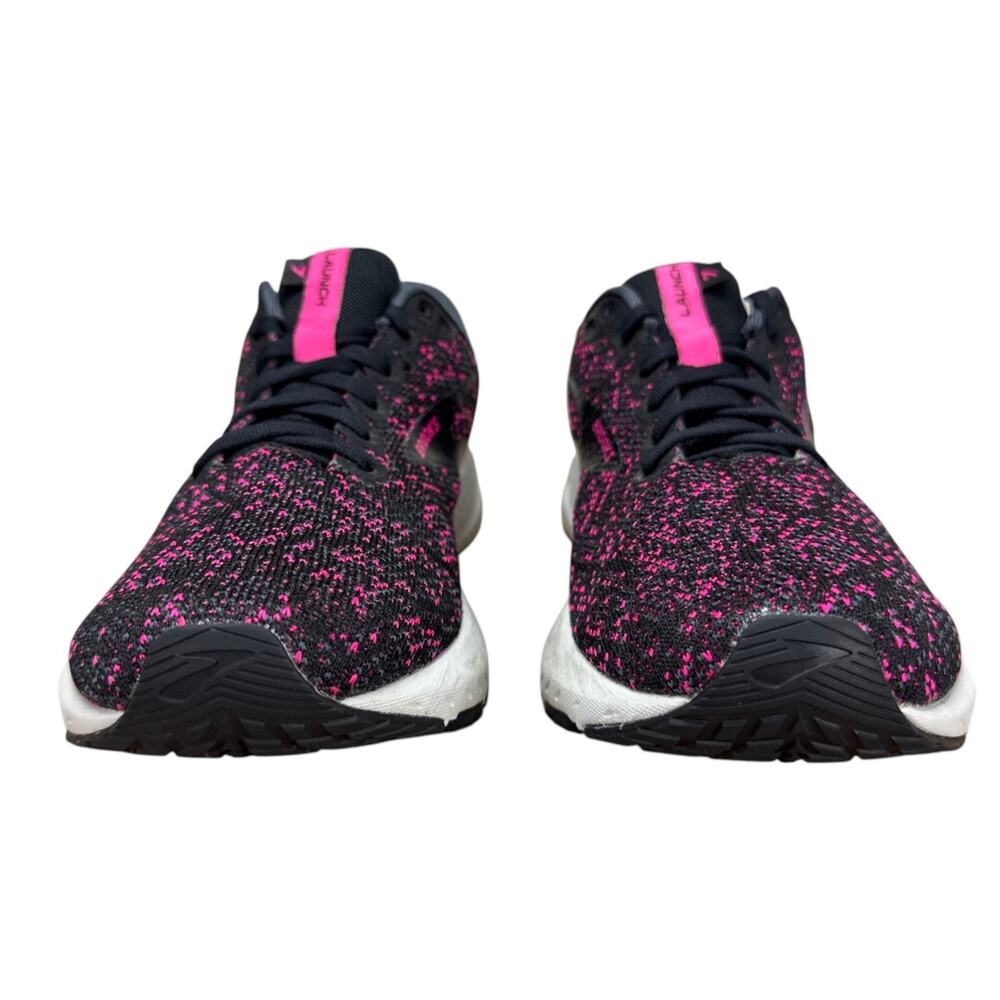 Brooks Launch 7 Women 9.5 Running Shoes Black Pink Mesh Knit 1203221B083 - Picture 5 of 10